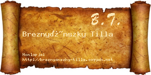 Breznyánszky Tilla névjegykártya